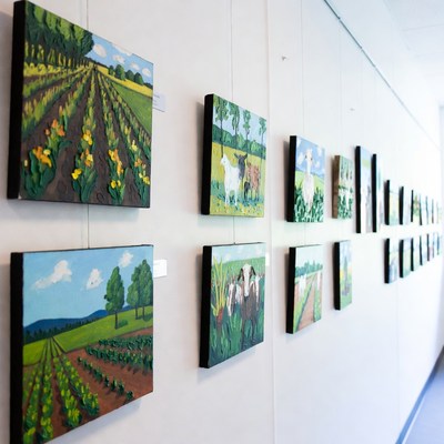 Art display in an exhibition hall