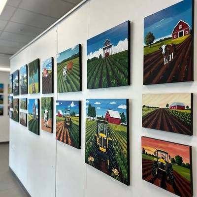 Farm art display in community center