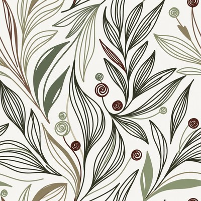 Pattern of leaves and swirls