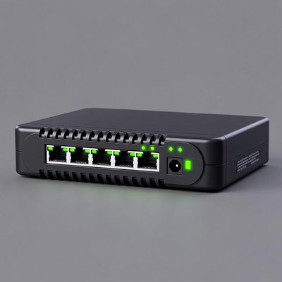 Network switch on a plain background