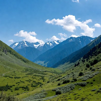 Scenic view of mountains and valley