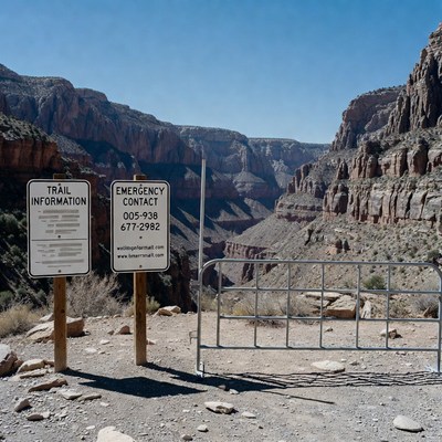 Trail information at canyon entrance