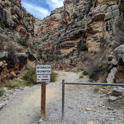 Sign at canyon trail entrance