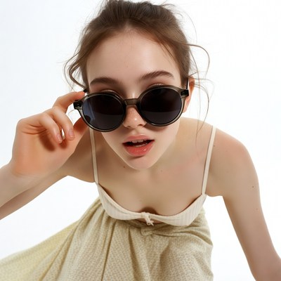 Woman wearing sunglasses indoors