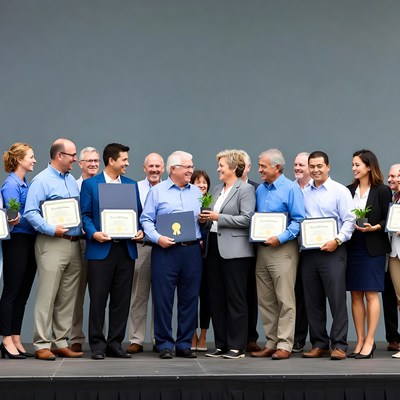 Award ceremony at local event