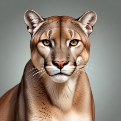 Close view of a puma head