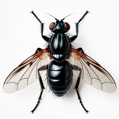 Detailed view of a fly