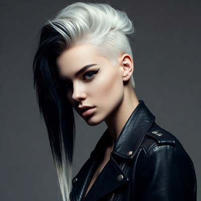 Stylish haircut with bold features
