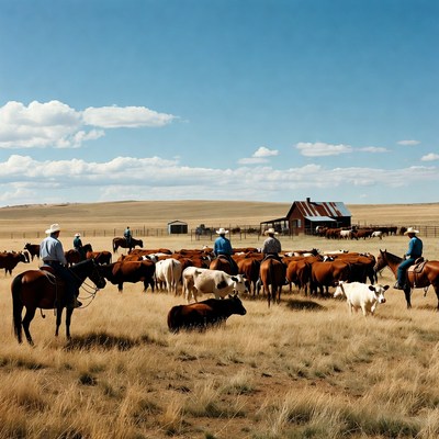 Cattle herding in open fields