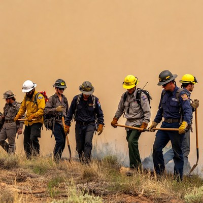 Firefighters work to control wildfire