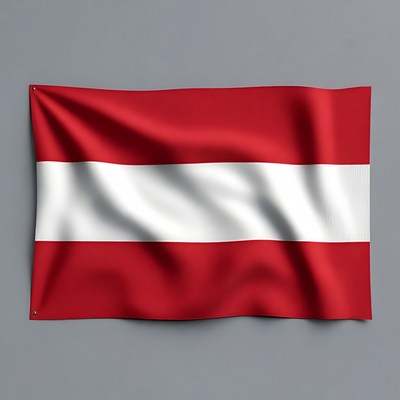Red and white flag of austria displayed