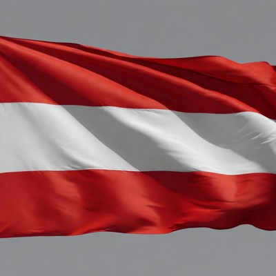 Austrian flag waving in the wind