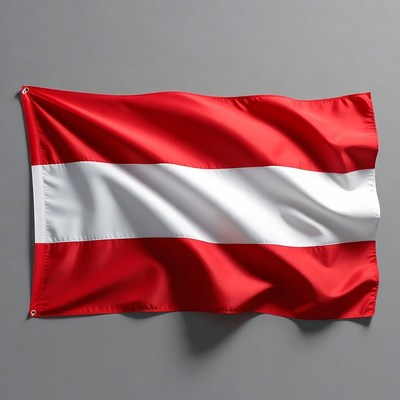 Red and white striped flag display