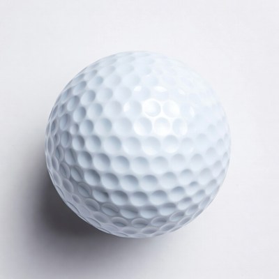 White golf ball on flat surface