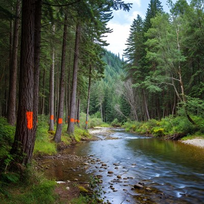 Forest and stream in washington state