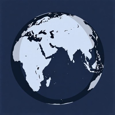 View of earth from space with continents shown