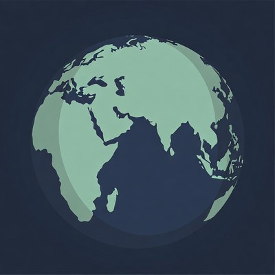 Globe showing asia and africa