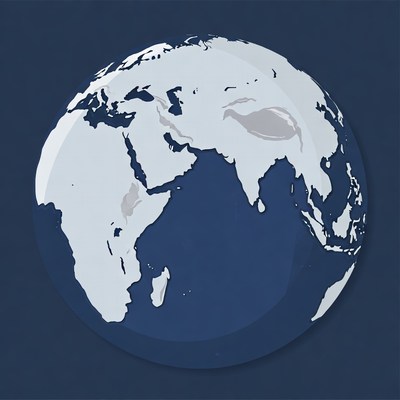 Globe showing continents and oceans