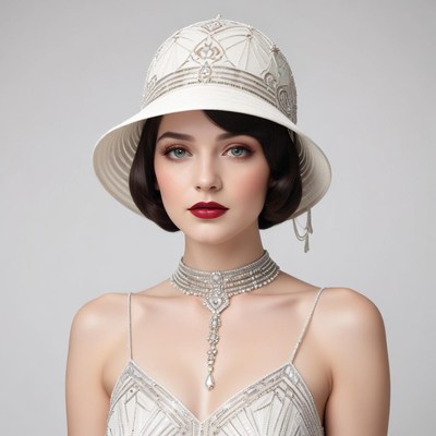 Elegant woman in vintage attire