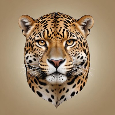Lifelike representation of a leopard face