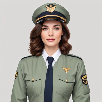 Military officer in uniform portrait