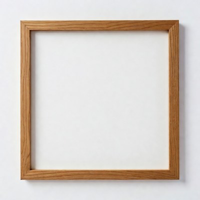 Simple wooden frame on a white wall