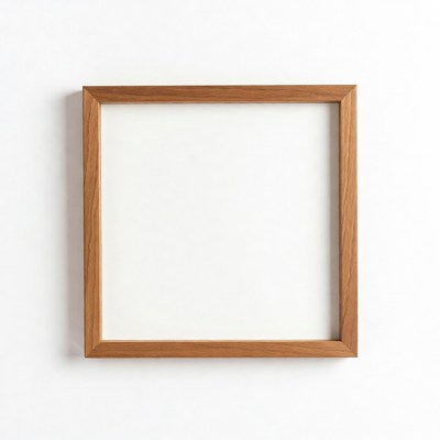 Empty wooden frame on a wall