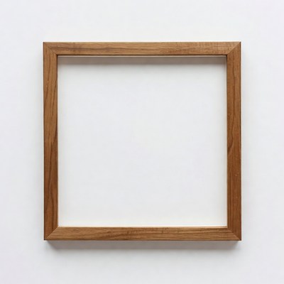Blank wooden frame on white background