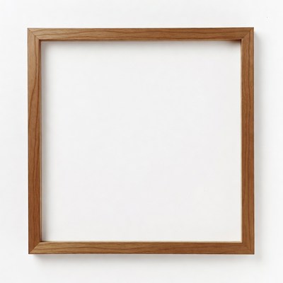 Simple wooden frame on white wall