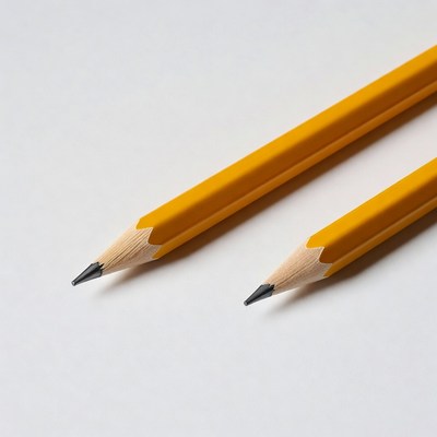Yellow pencils on a white surface