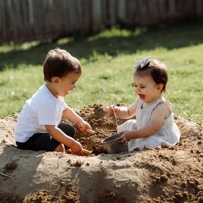 Kids playing in sand
