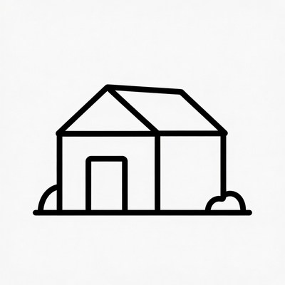 Simple line drawing of a house