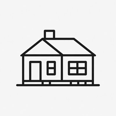 Simple house drawing without color