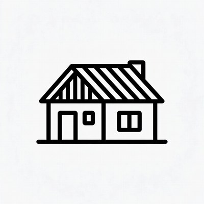 Simple house drawing outline on white background