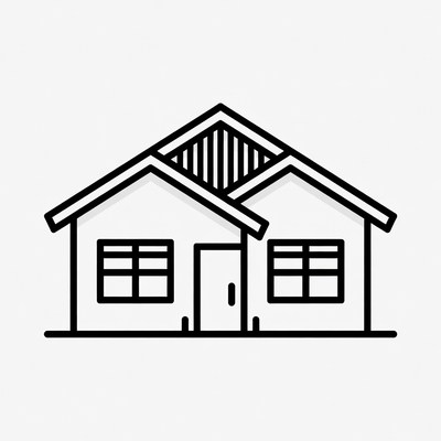 Simple house design drawing outline
