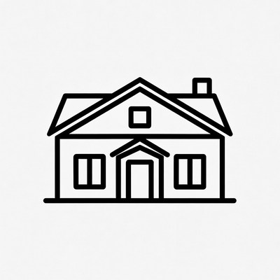 Simple house outline drawing design