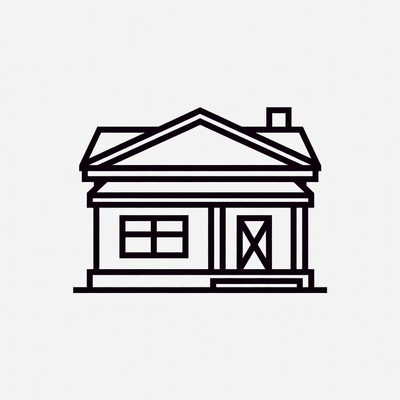 Simple house outline drawing