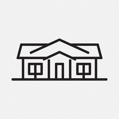 Simple house with trees design