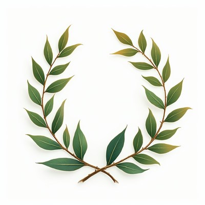 Green leaves arranged in a circle