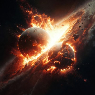 Planets collide in a cosmic event