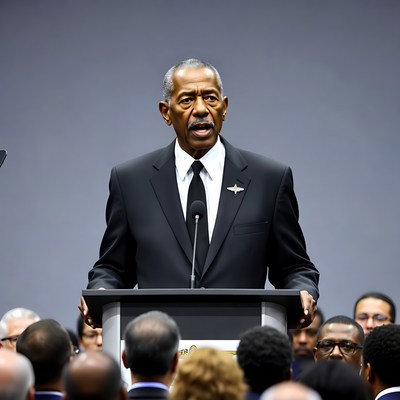 Speaker addresses audience during event