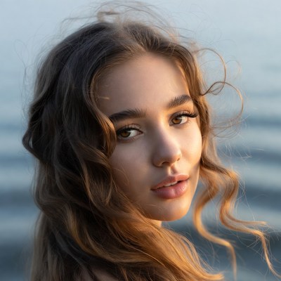 Young woman by the water