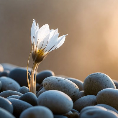 Flower growing between stones