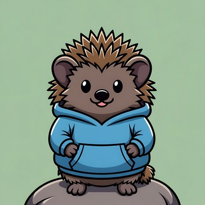 Cute hedgehog in a blue hoodie