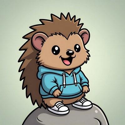 Cute hedgehog in hoodie outdoors