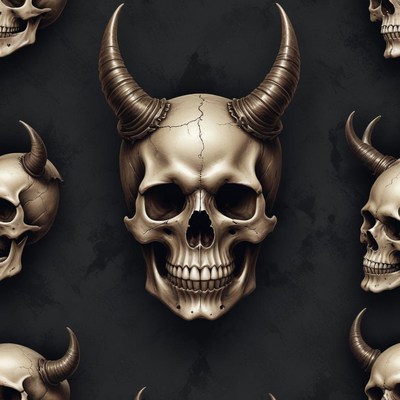 Skull with horns pattern design background