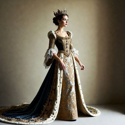Elegant woman in royal dress