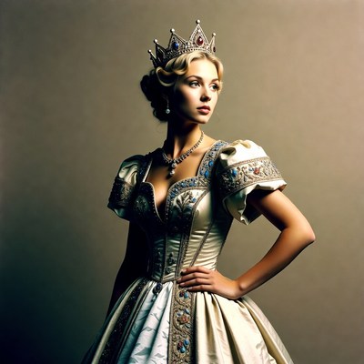 Woman in crown and dress
