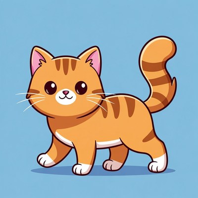 Playful orange cat with stripes