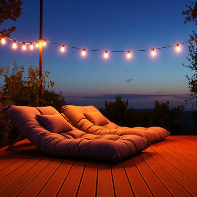 Evening seating on a patio
